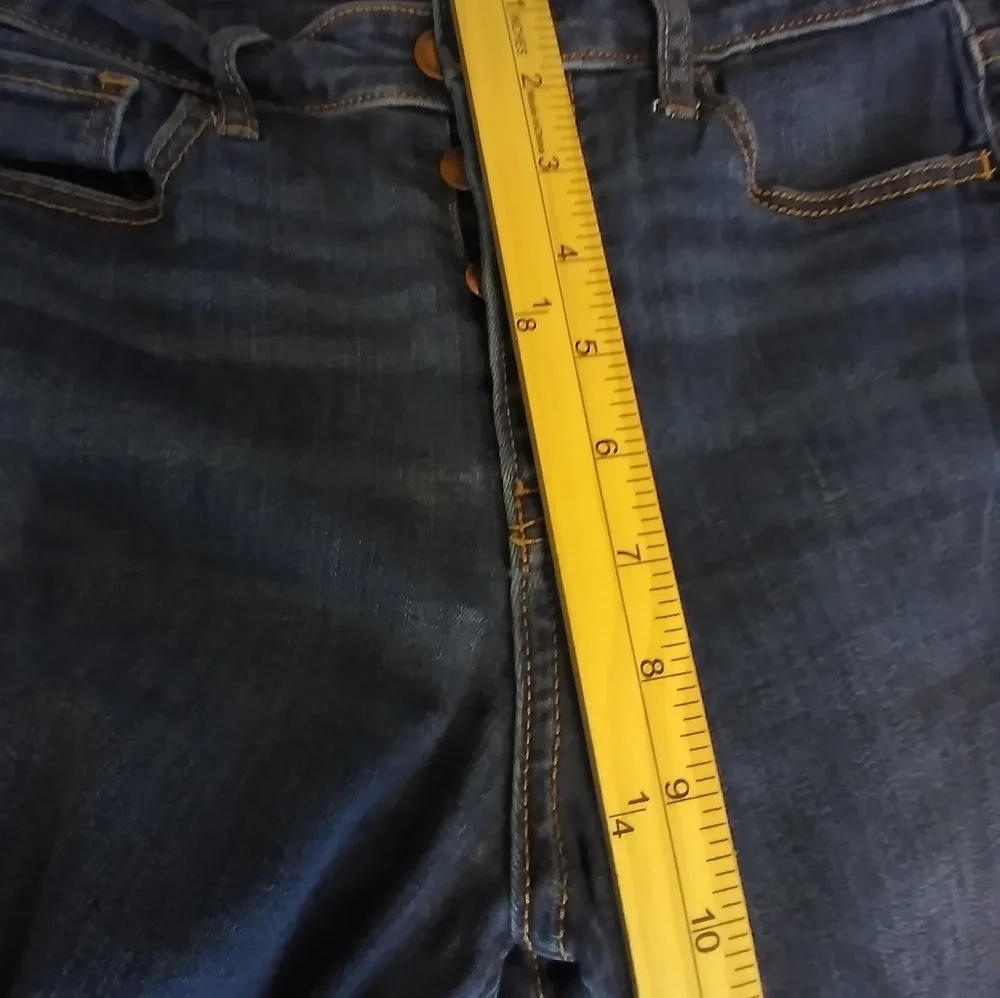 Hollister Womens Denim Jean Size 5R Button Up Raw Hem